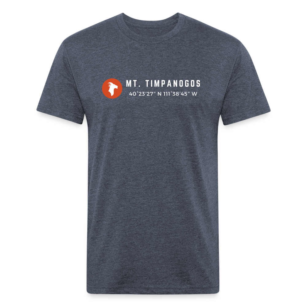 Mt. Timpanogos (Coordinates) - Premium Graphic Tee - heather navy