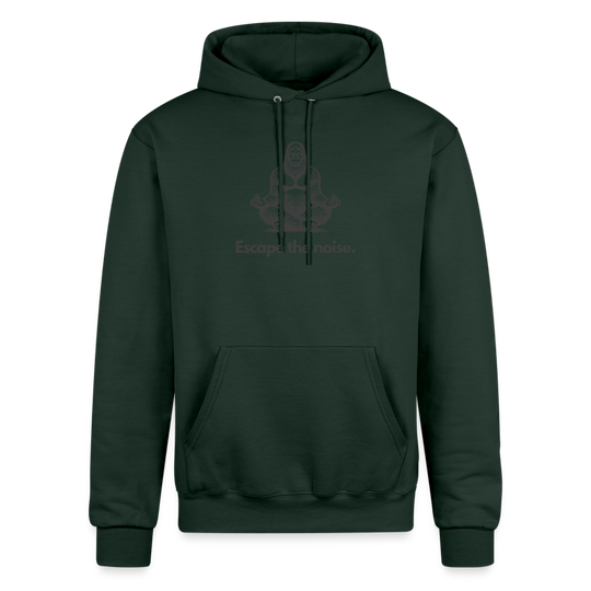 Escape the Noise (Bigfoot) - Champion Powerblend Hoodie - Dark Green