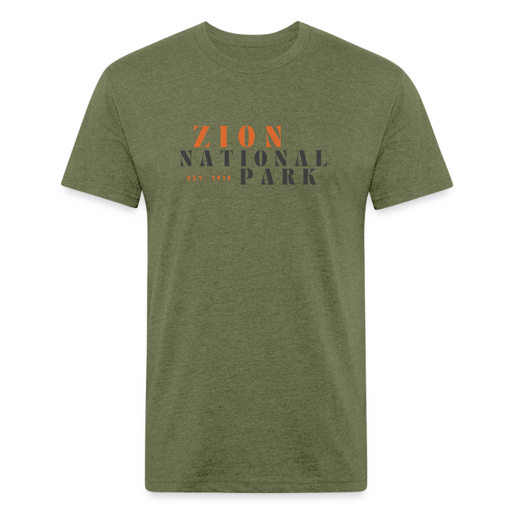 Zion (retro) - Premium Graphic Tee - heather military green