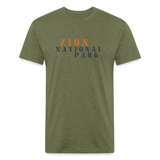 Zion (retro) - Premium Graphic Tee - heather military green