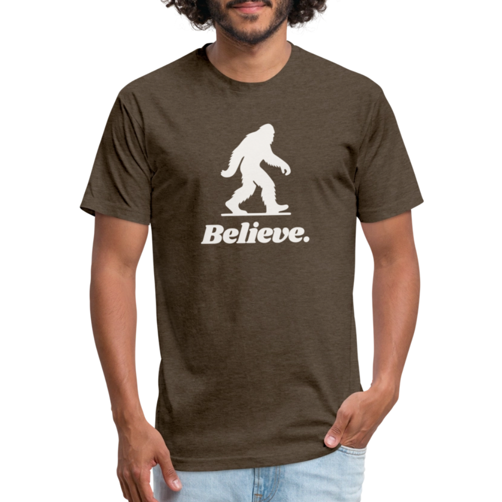 Believe (Bigfoot/White) - Premium Graphic Tee - heather espresso