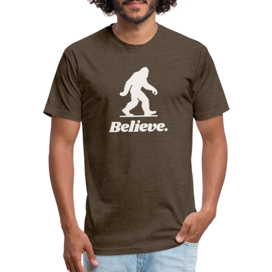 Believe (Bigfoot/White) - Premium Graphic Tee - heather espresso