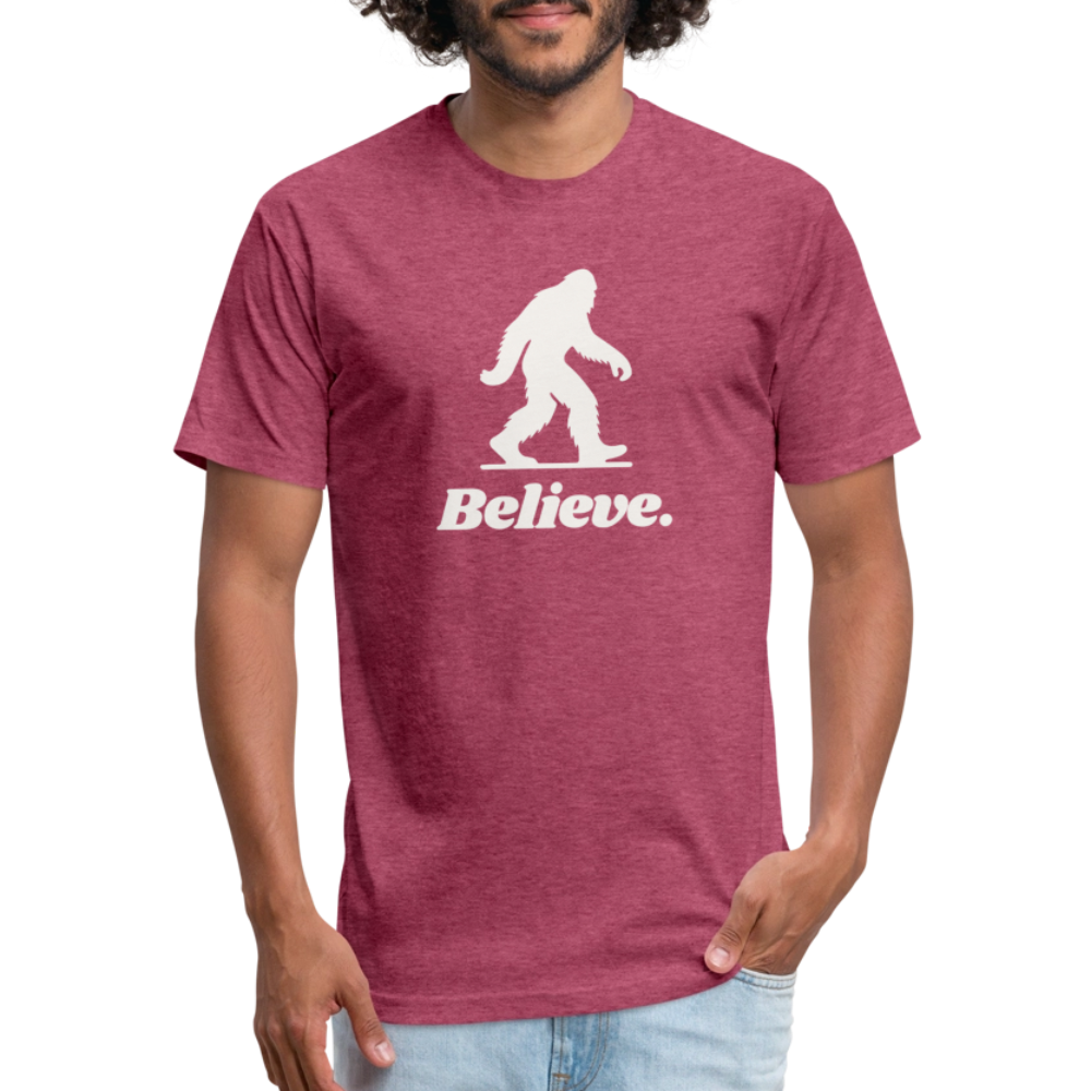 Believe (Bigfoot/White) - Premium Graphic Tee - heather burgundy