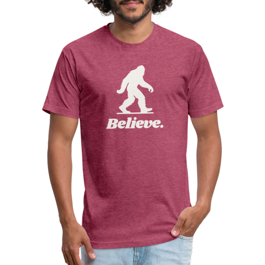 Believe (Bigfoot/White) - Premium Graphic Tee - heather burgundy