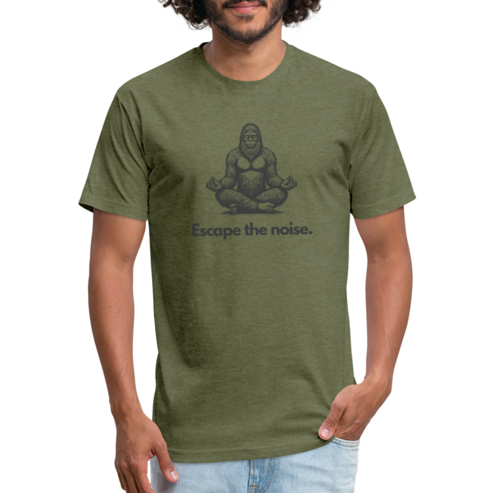 Escape the Noise (Bigfoot) - Premium Graphic Tee - heather military green