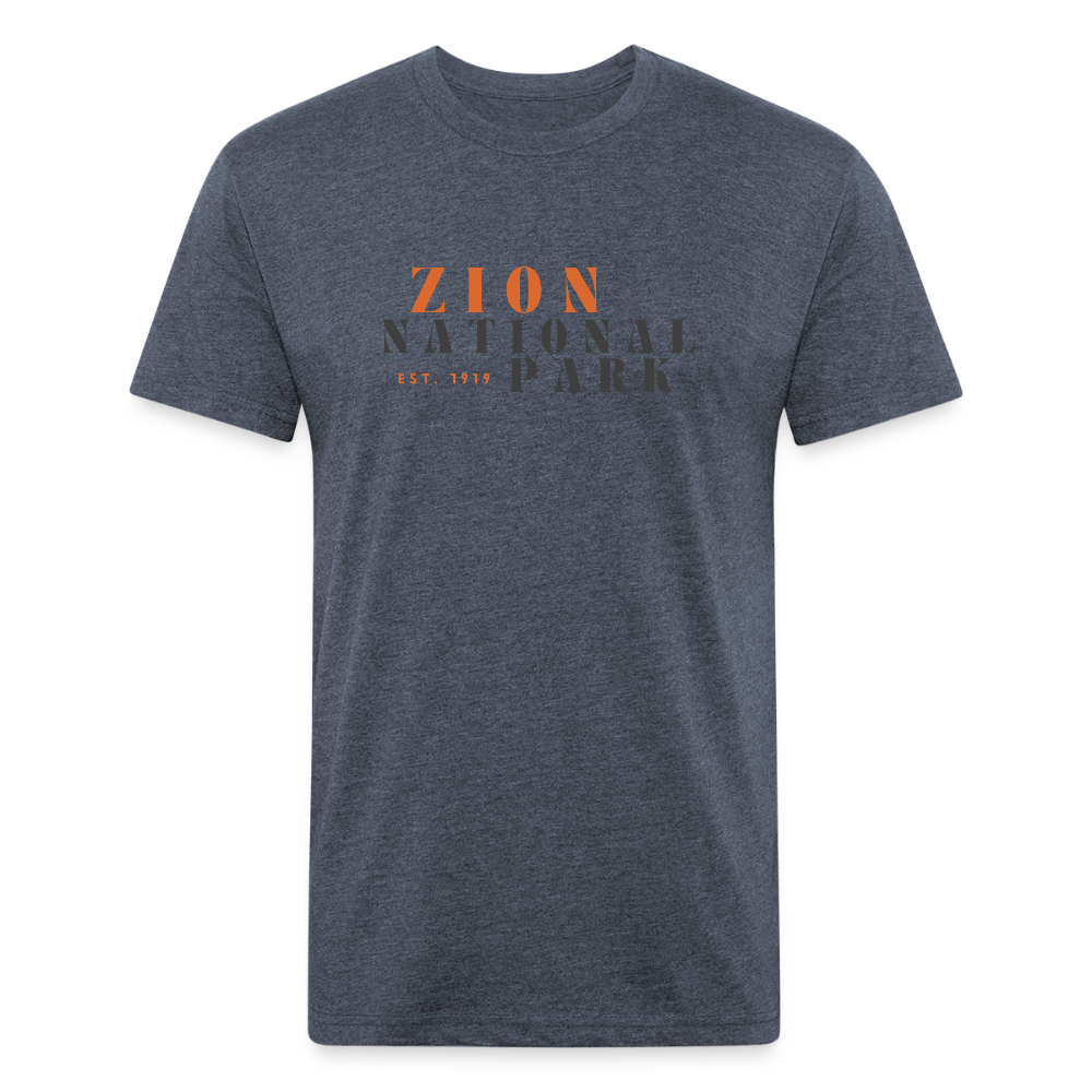 Zion (retro) - Premium Graphic Tee - heather navy