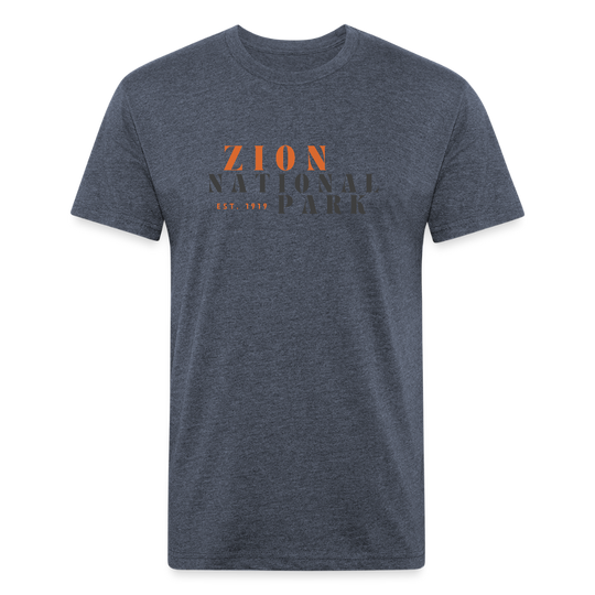 Zion (retro) - Premium Graphic Tee - heather navy