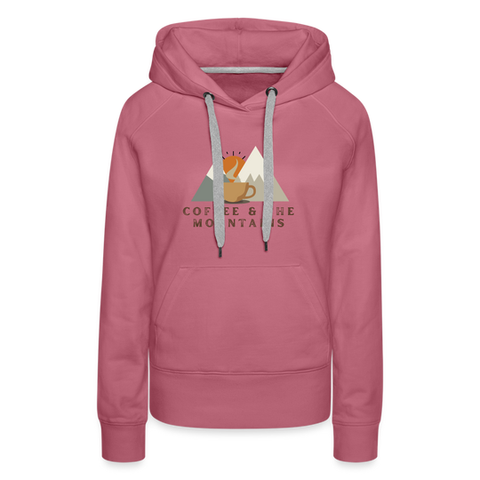 Coffee & the mountains - Women’s Fitted Hoodie - mauve