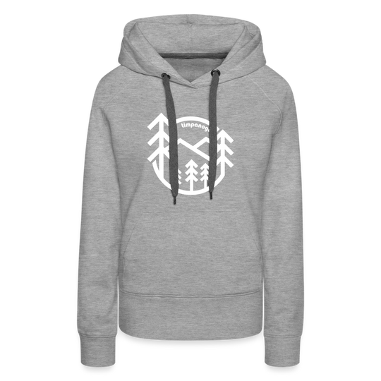 Retro Forest - Women’s Fitted Hoodie - heather grey