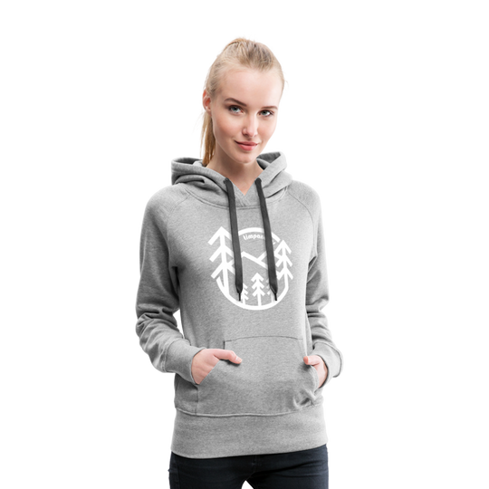 Retro Forest - Women’s Fitted Hoodie - heather grey