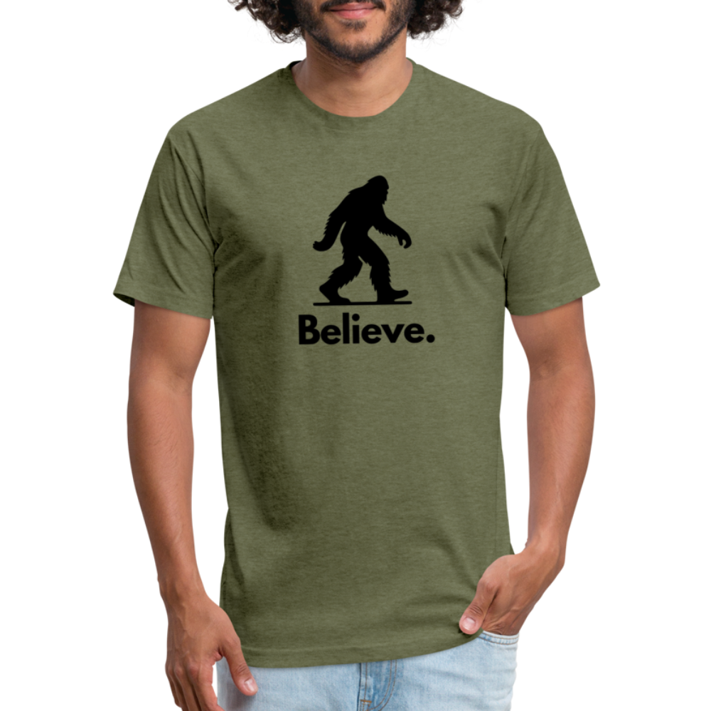 Believe (Bigfoot) - Premium Graphic Tee - heather military green