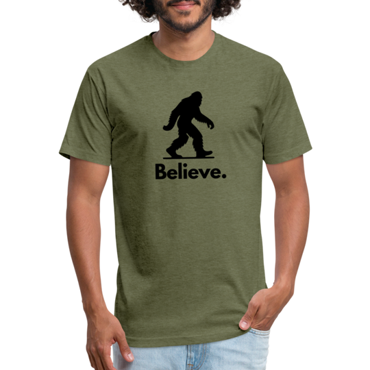 Believe (Bigfoot) - Premium Graphic Tee - heather military green