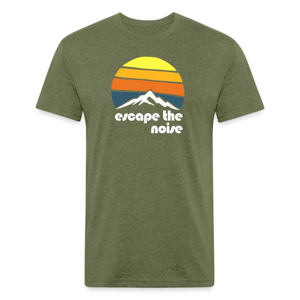 Escape the Noise - Premium Graphic Tee - heather military green