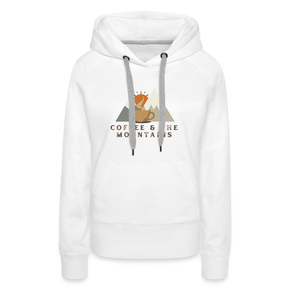 Coffee & the mountains - Women’s Fitted Hoodie - white