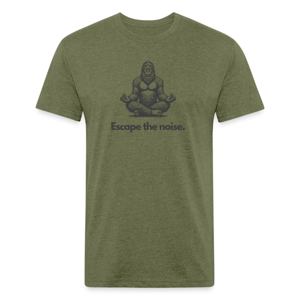 Escape the Noise (Bigfoot) - Premium Graphic Tee - heather military green