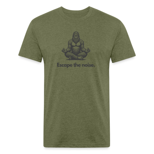 Escape the Noise (Bigfoot) - Premium Graphic Tee - heather military green