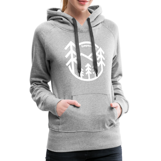 Retro Forest - Women’s Fitted Hoodie - heather grey