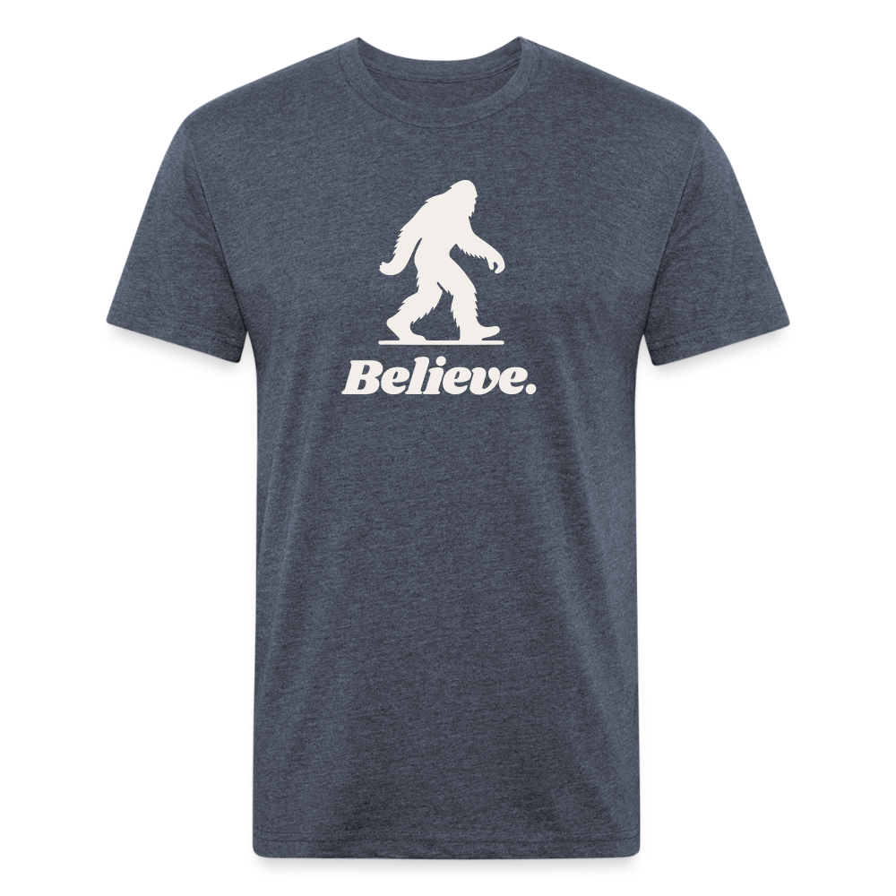 Believe (Bigfoot/White) - Premium Graphic Tee - heather navy