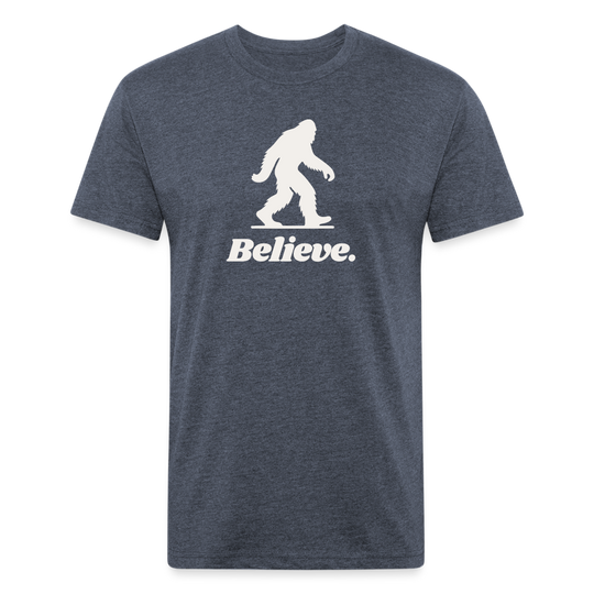 Believe (Bigfoot/White) - Premium Graphic Tee - heather navy