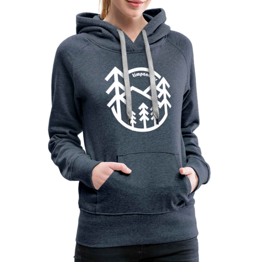 Retro Forest - Women’s Fitted Hoodie - heather denim