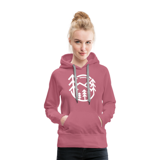 Retro Forest - Women’s Fitted Hoodie - mauve