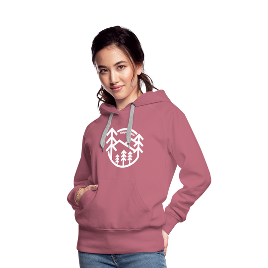 Retro Forest - Women’s Fitted Hoodie - mauve