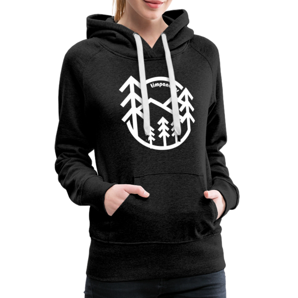 Retro Forest - Women’s Fitted Hoodie - charcoal grey