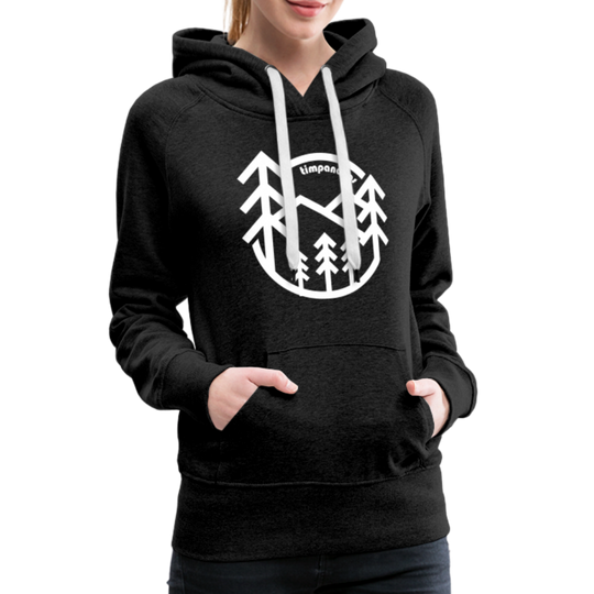 Retro Forest - Women’s Fitted Hoodie - charcoal grey