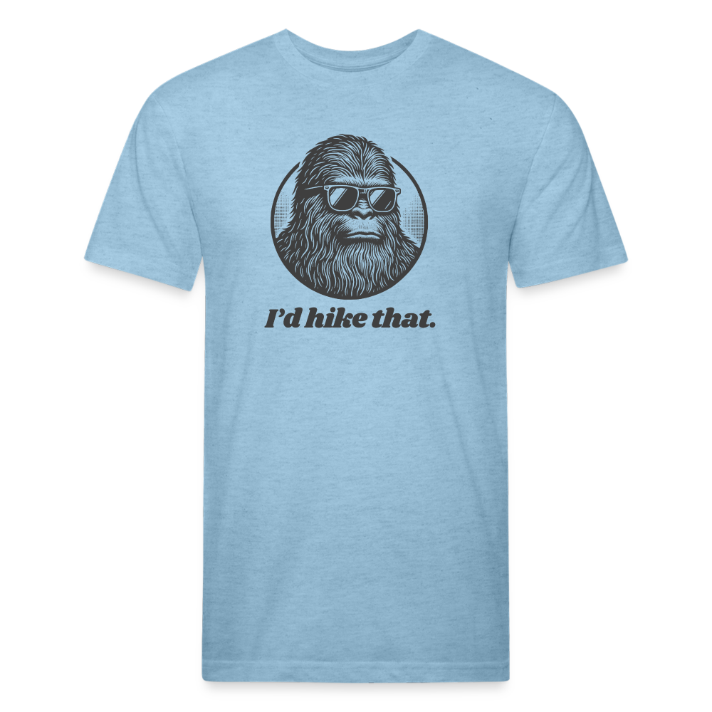 I'd Hike That (Bigfoot) - Premium Graphic Tee - heather blue