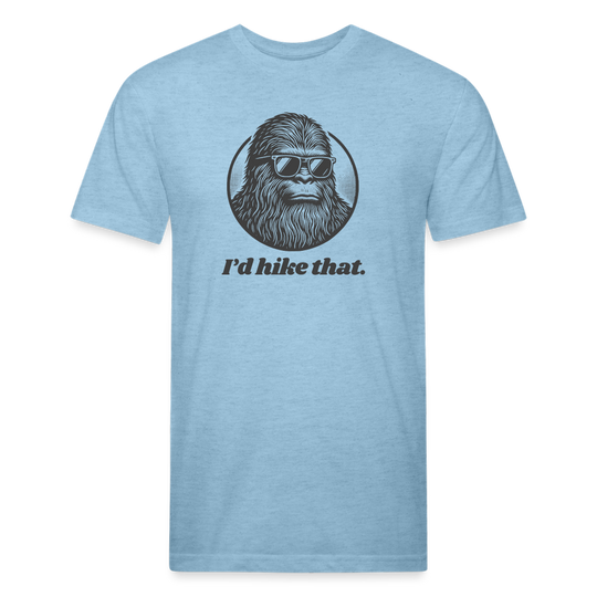 I'd Hike That (Bigfoot) - Premium Graphic Tee - heather blue