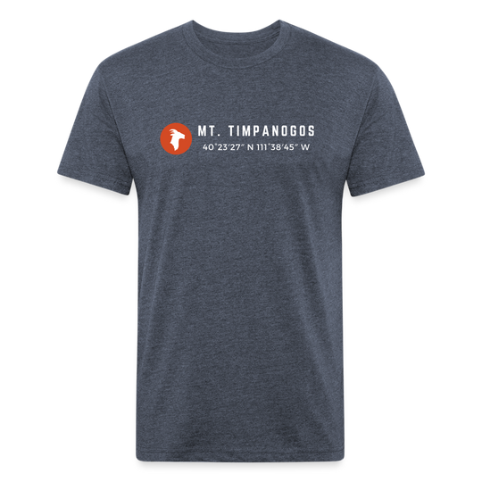 Mt. Timpanogos (Coordinates) - Premium Graphic Tee - heather navy