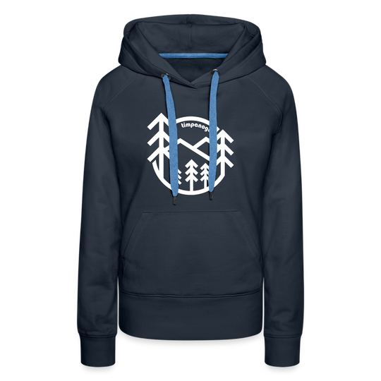 Retro Forest - Women’s Fitted Hoodie - navy