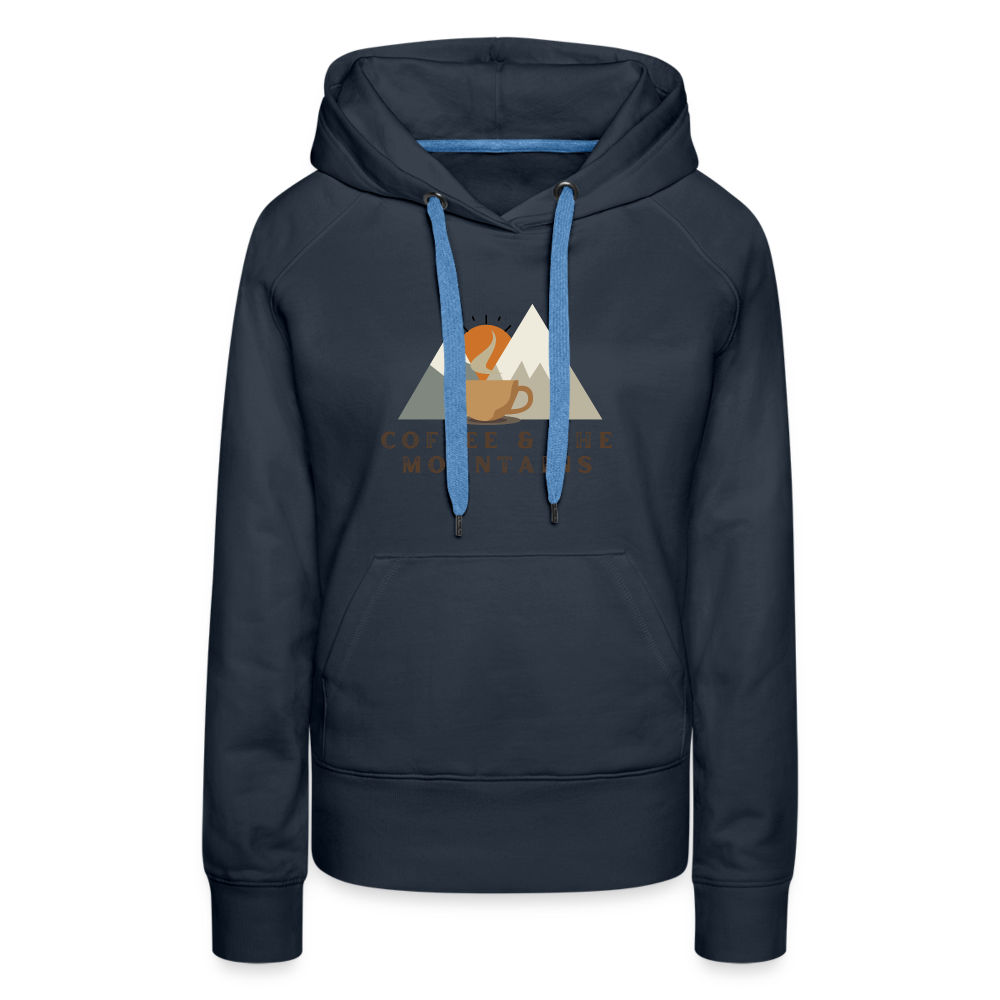 Coffee & the mountains - Women’s Fitted Hoodie - navy