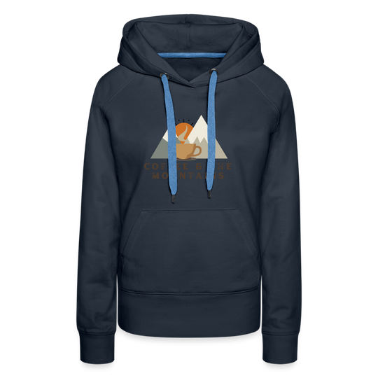 Coffee & the mountains - Women’s Fitted Hoodie - navy