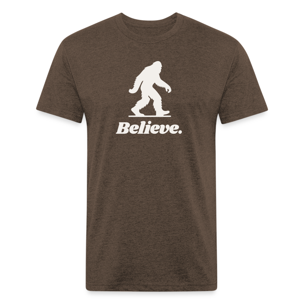 Believe (Bigfoot/White) - Premium Graphic Tee - heather espresso