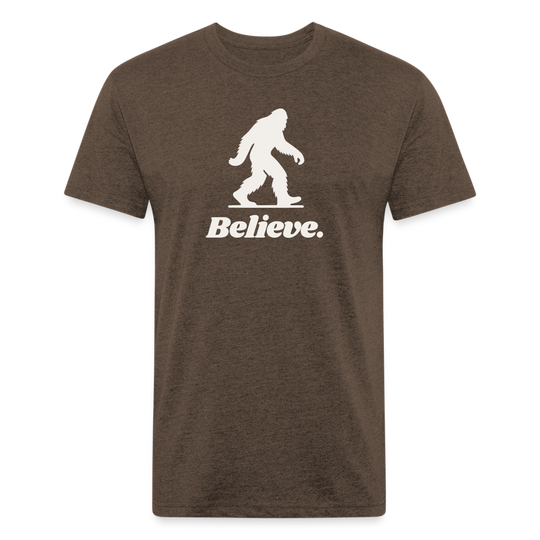 Believe (Bigfoot/White) - Premium Graphic Tee - heather espresso