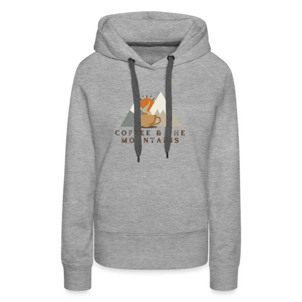 Coffee & the mountains - Women’s Fitted Hoodie - heather grey