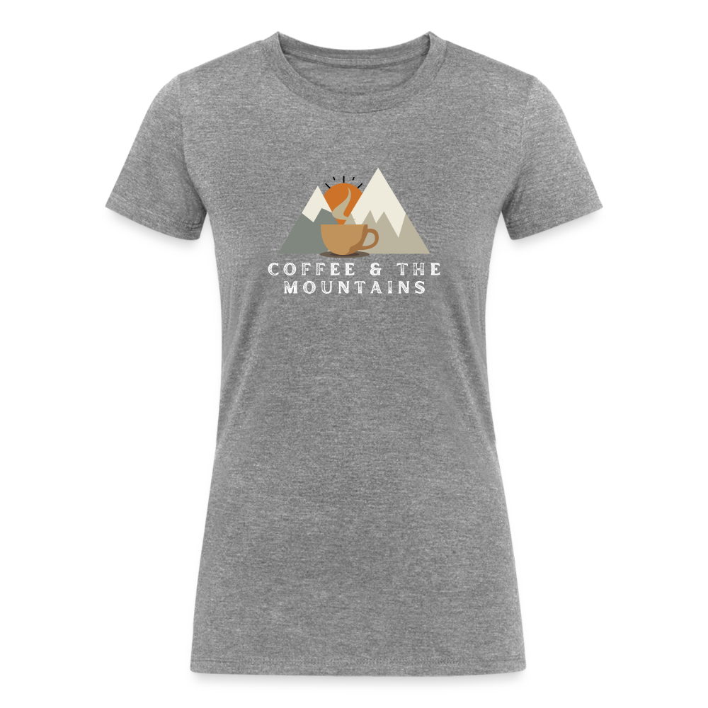 Coffee & the Mountains - Women's Tri-Blend Organic T-Shirt - heather gray