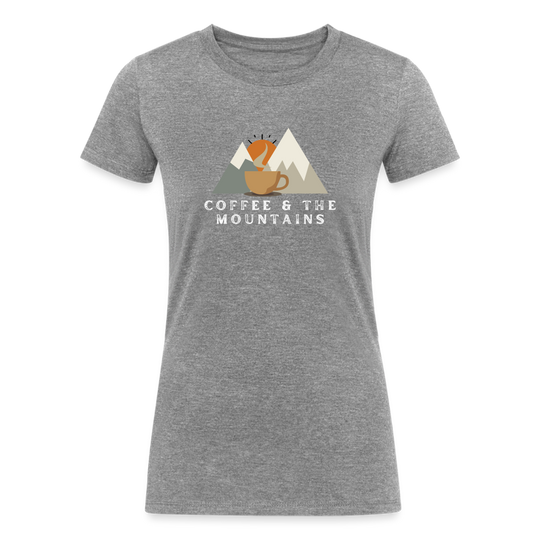 Coffee & the Mountains - Women's Tri-Blend Organic T-Shirt - heather gray