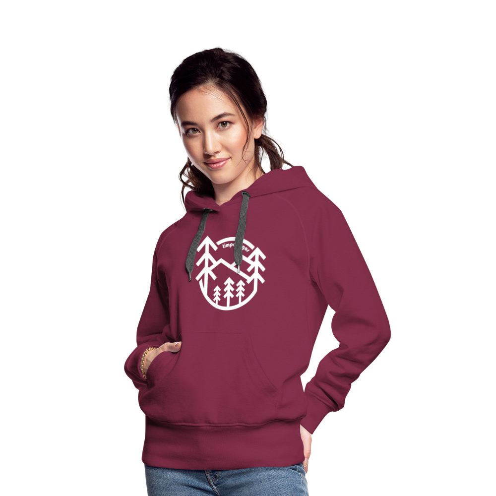 Retro Forest - Women’s Fitted Hoodie - burgundy