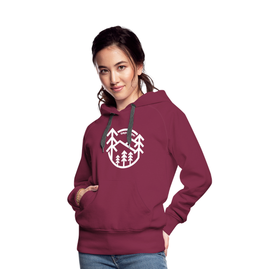 Retro Forest - Women’s Fitted Hoodie - burgundy