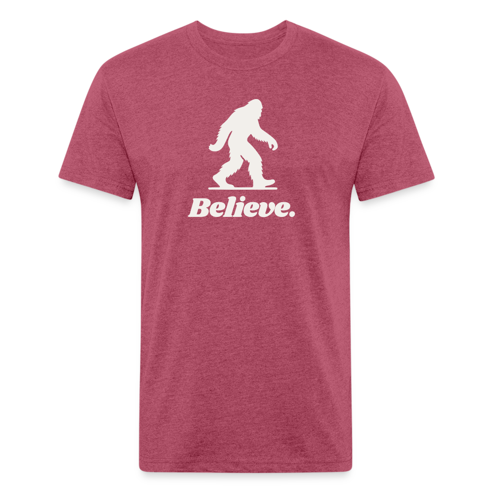 Believe (Bigfoot/White) - Premium Graphic Tee - heather burgundy