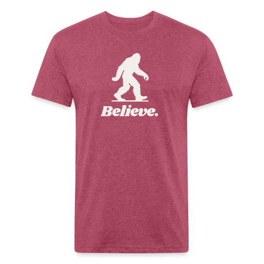 Believe (Bigfoot/White) - Premium Graphic Tee - heather burgundy