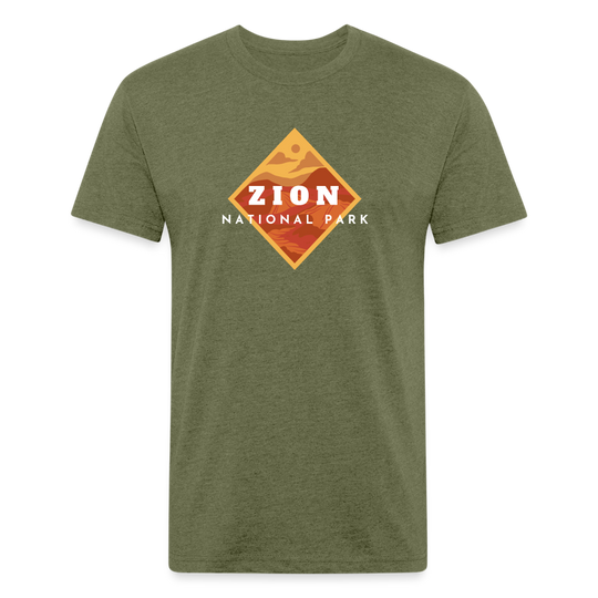 Zion National Park - Premium Graphic Tee - heather military green