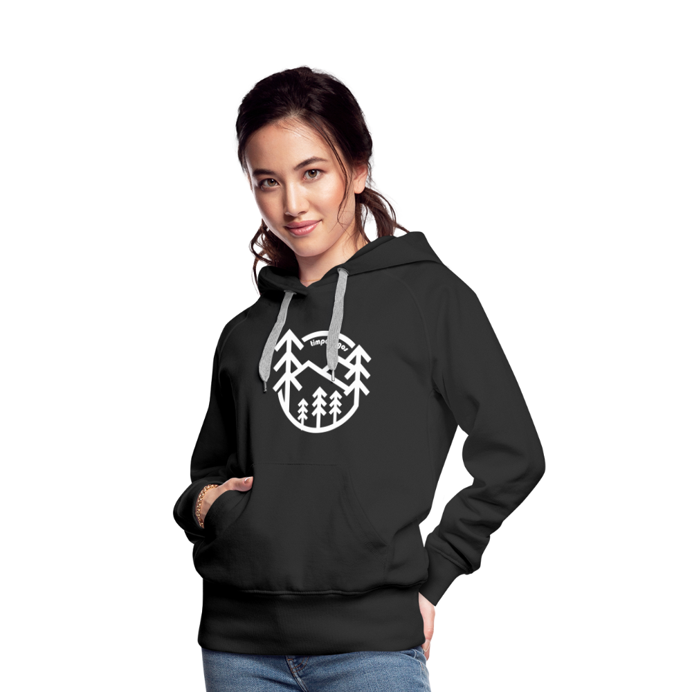 Retro Forest - Women’s Fitted Hoodie - black