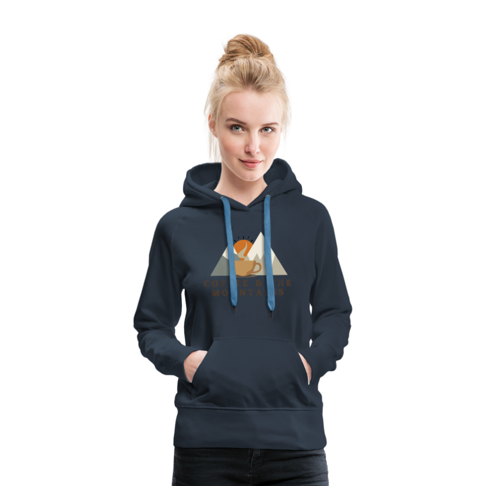 Coffee & the mountains - Women’s Fitted Hoodie - navy