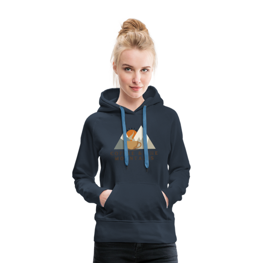 Coffee & the mountains - Women’s Fitted Hoodie - navy