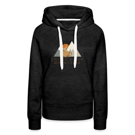 Coffee & the mountains - Women’s Fitted Hoodie - charcoal grey