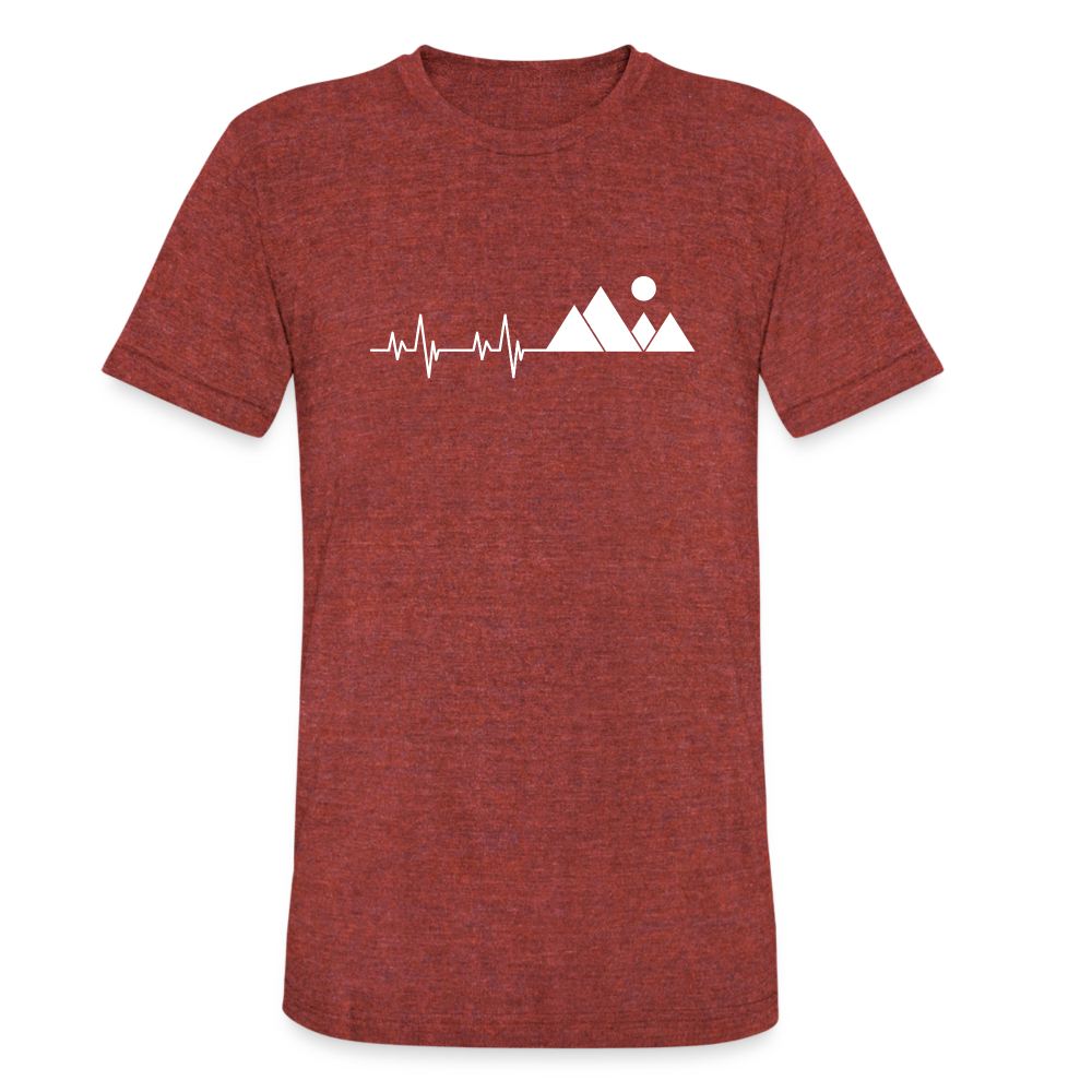 Mountain Pulse - Tri-Blend T-Shirt - heather cranberry