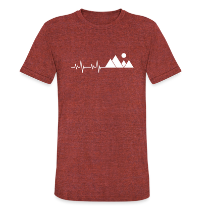 Mountain Pulse - Tri-Blend T-Shirt - heather cranberry